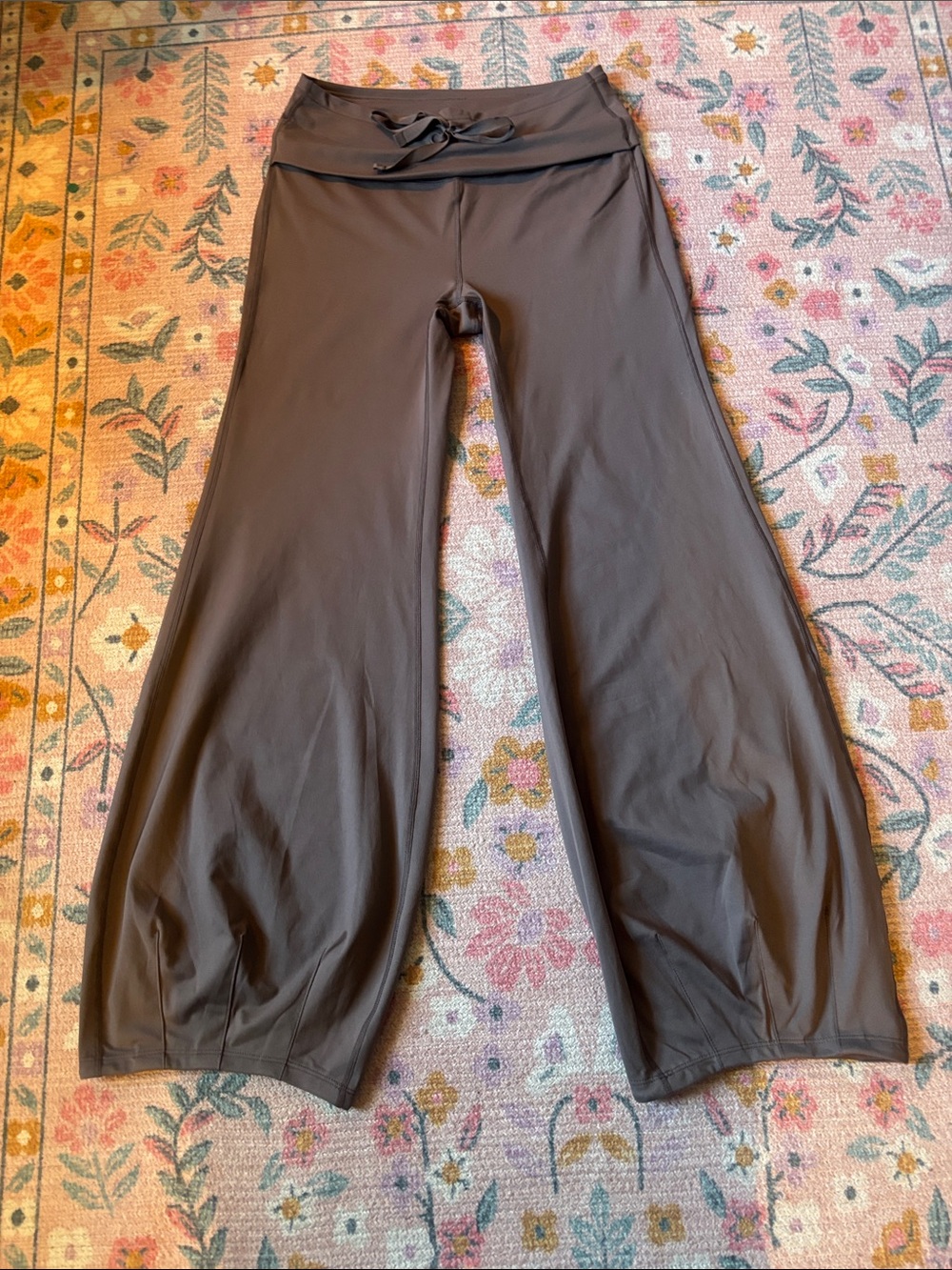 FP Movement by Free People Brown Flare Yoga Pants with Tie Waist